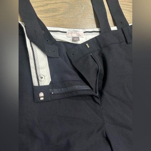 Olivia Palermo + Chelsea28 nave red ribbon Suspender Pants women’s size 14 $149 - Picture 8 of 8